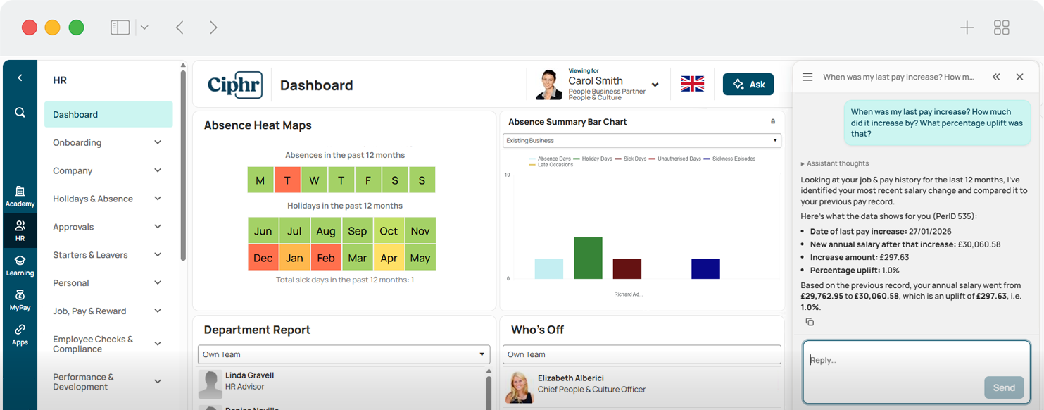 Ciphr dashboard