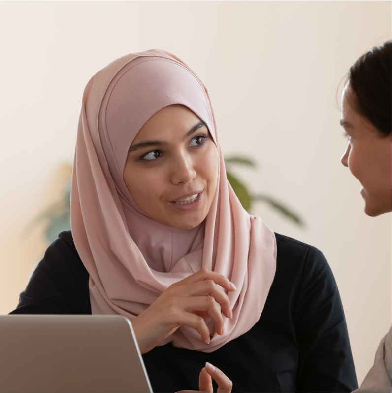 Two Woman Chatting